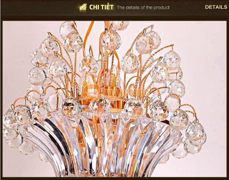 Đèn chùm pha lê ánh sáng vàng lấp lánh CM201-13